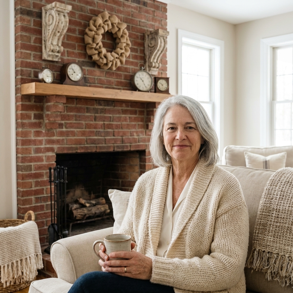 Decorating Around a Rustic Brick Fireplace for Every Season