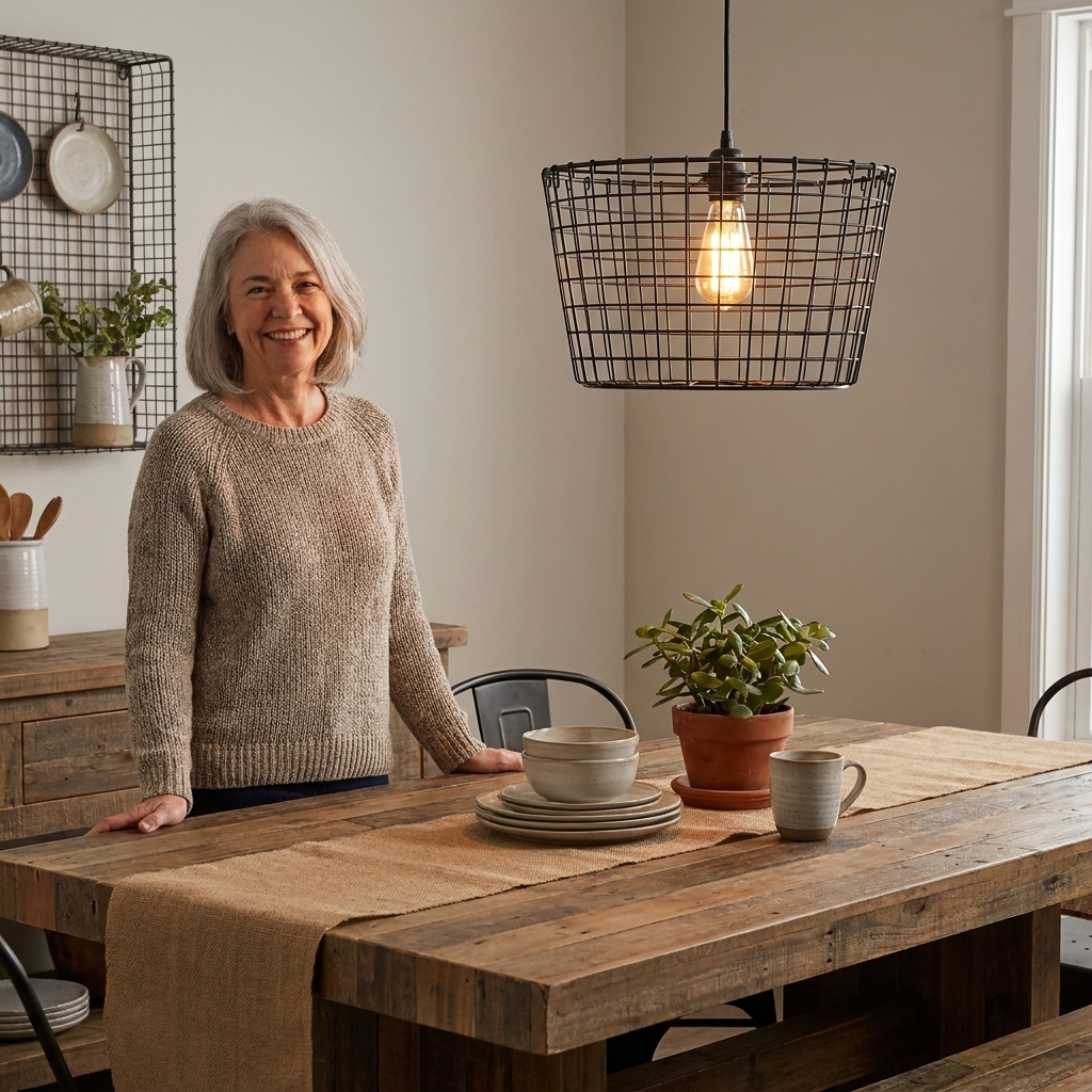 DIY Wire Basket Light Fixtures