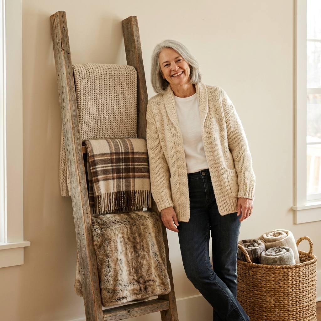 DIY Rustic Blanket Ladder Under $20