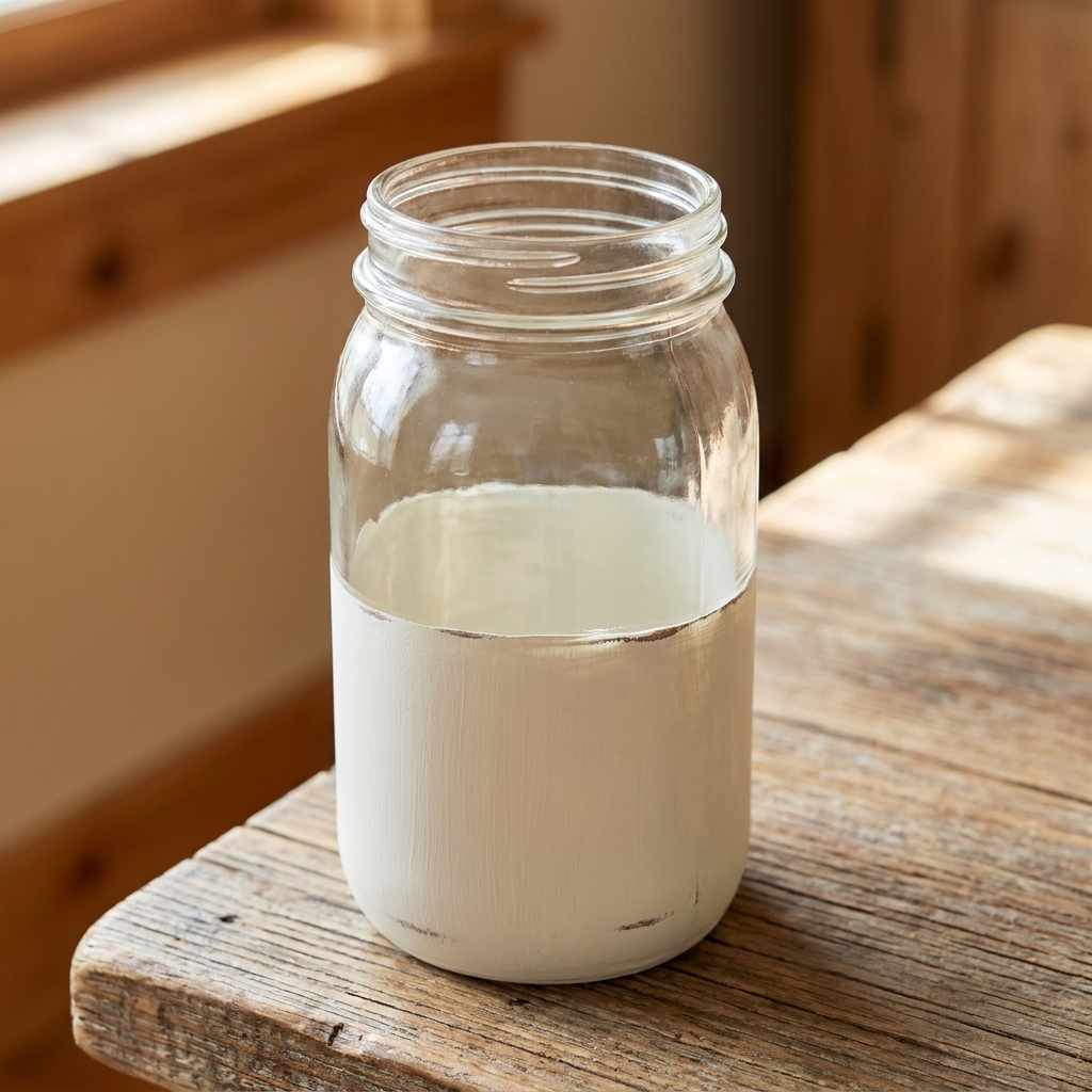 Distressed Mason Jars With Chalk Paint